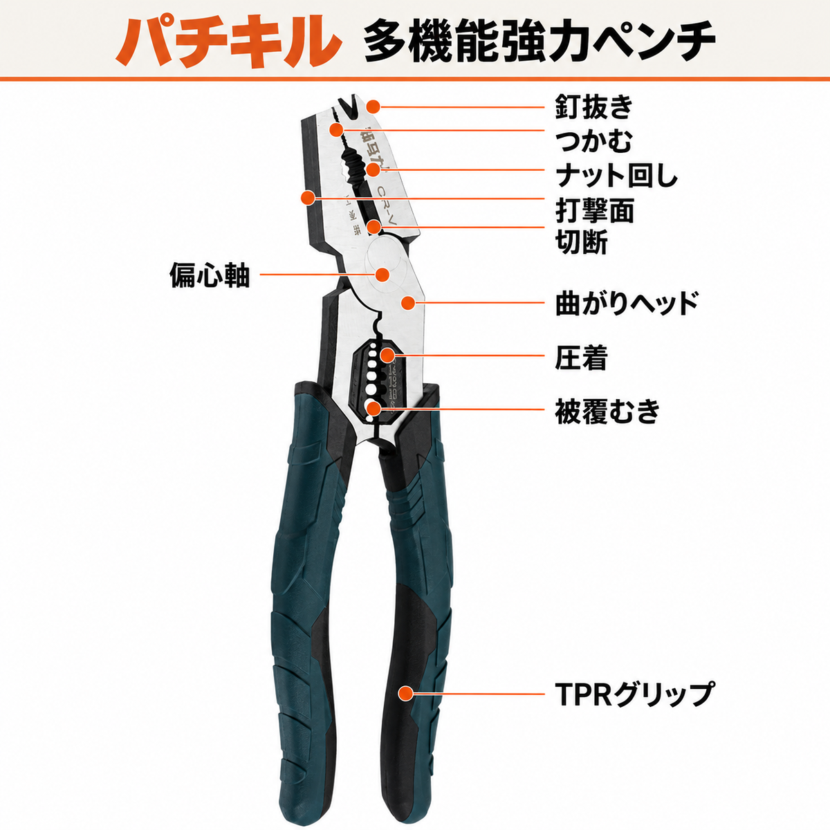 パチキル 多機能強力ペンチ