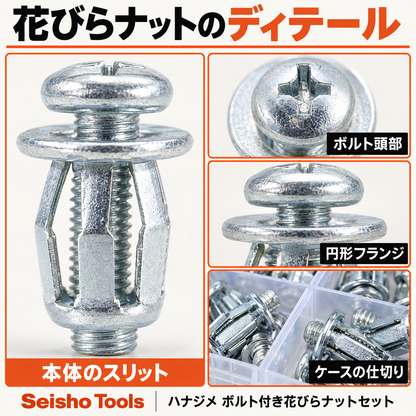 ハナジメ ボルト付き花びらナットセット
