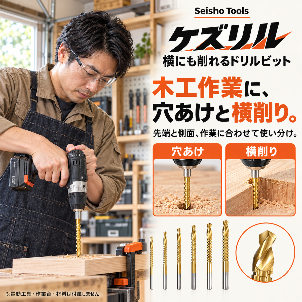 ケズリル 横にも削れるドリルビット