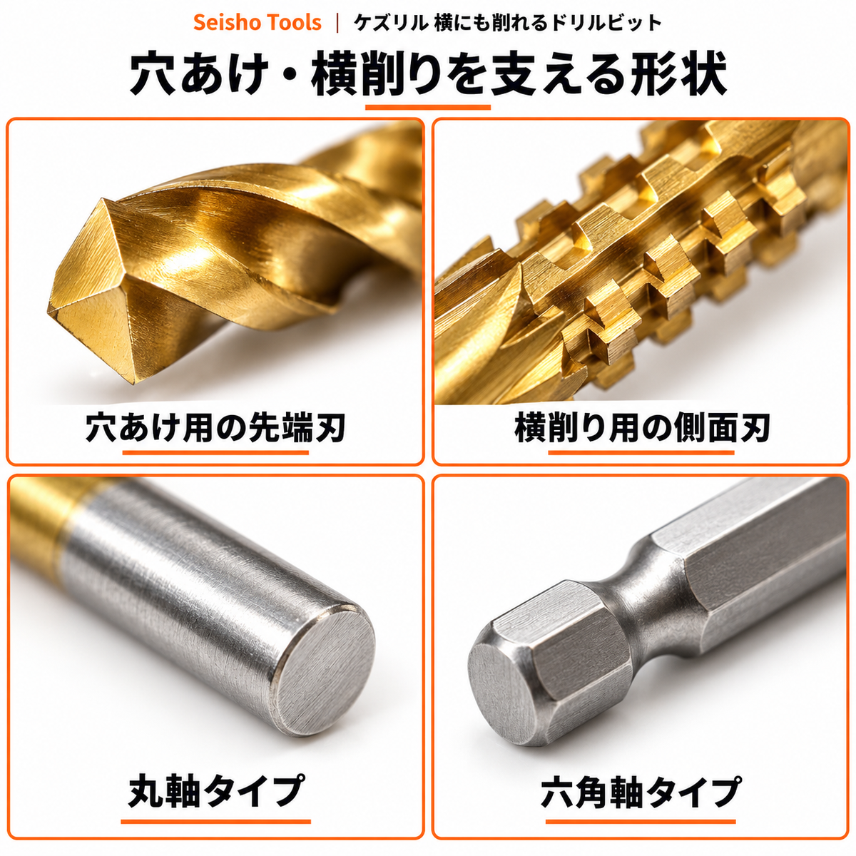 ケズリル 横にも削れるドリルビット