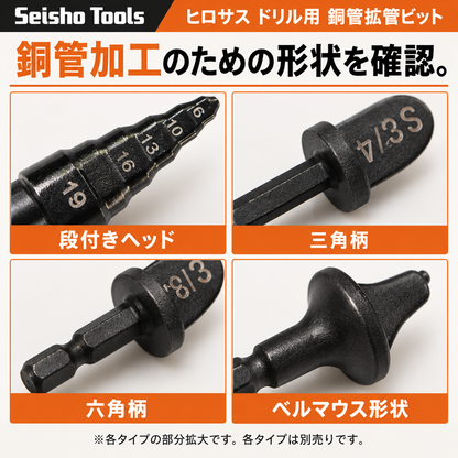 ヒロサス ドリル用 銅管拡管ビット
